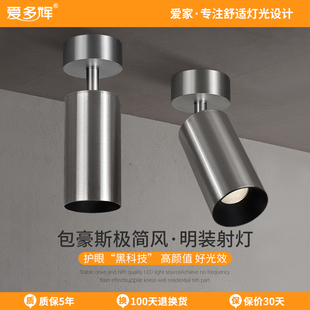 爱多辉明装 不锈钢银色全光谱护眼客厅卧室背景墙灯 射灯包豪斯风格