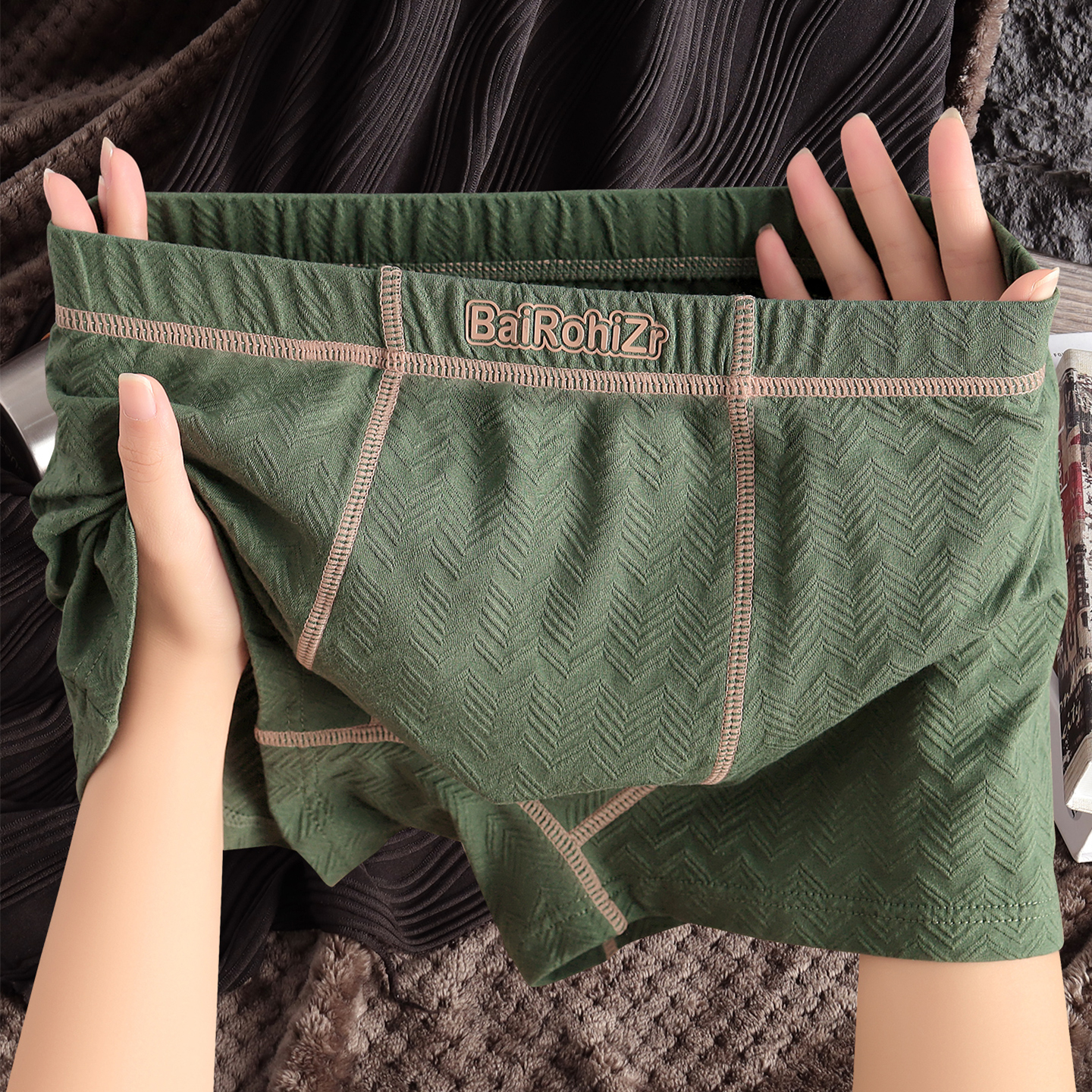 纯棉男士内裤运动舒适透气男生男孩平角裤青少年中腰时尚四角裤