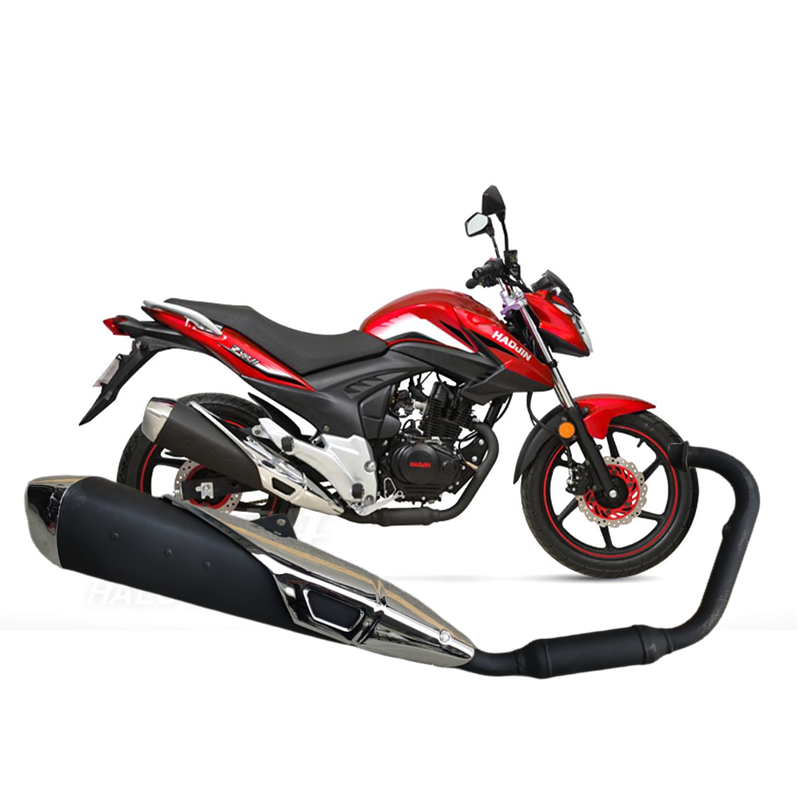 豪进摩托车HJ150-15凌肯EVO150街跑HJ125-15国三电喷排气管消声器