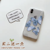 iPhone11pro手机壳适用XSMAX苹果6 mini情侣保护套 8透明7plus XR蝴蝶12套13