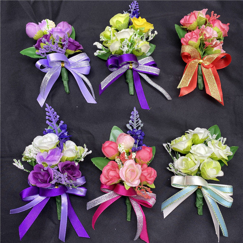 商务会议嘉宾胸花公司开业活动剪彩礼仪庆典颁奖贵宾仿真紫色襟花