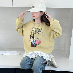 洋氣大童女裝 春款 2025新款 初中生上衣兒童裝 衣服 春裝 女童衛(wèi)衣套裝