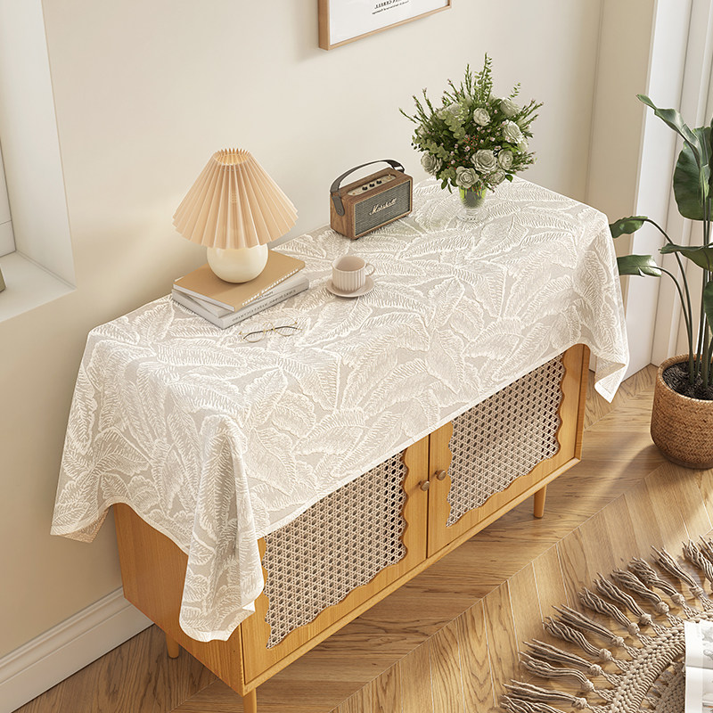 桌布防尘桌旗方形餐桌布艺盖布电视柜茶几台布轻奢法式浪漫盖巾
