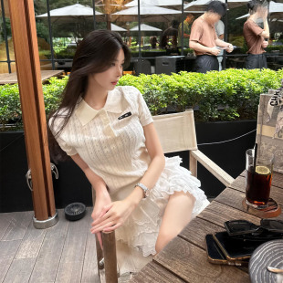 2025早春新款 韩系字母刺绣女宽松显瘦百搭上衣内搭外穿半身裙套装