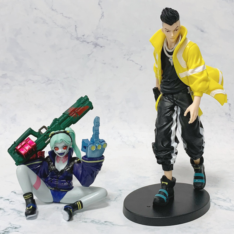 赛博朋克边缘行者坐姿丽贝卡战斗版大卫手办桌面车载摆件模型玩具