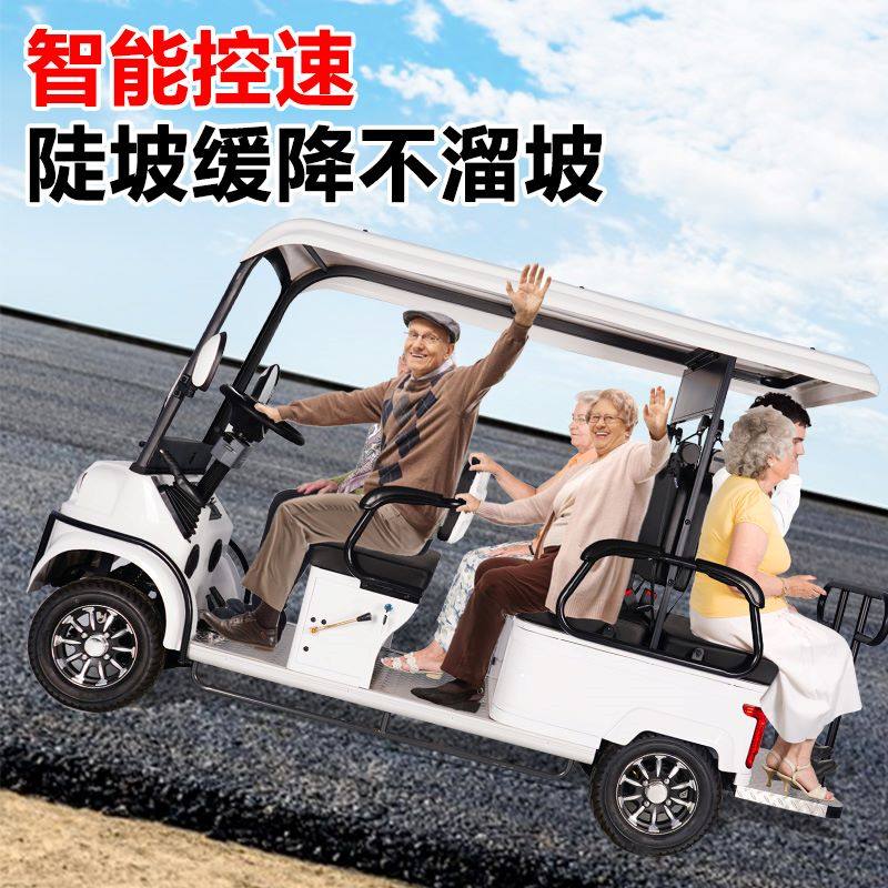 小巴士M6老年人电动四轮车代步车带棚旅游景区光观车四轮电动车