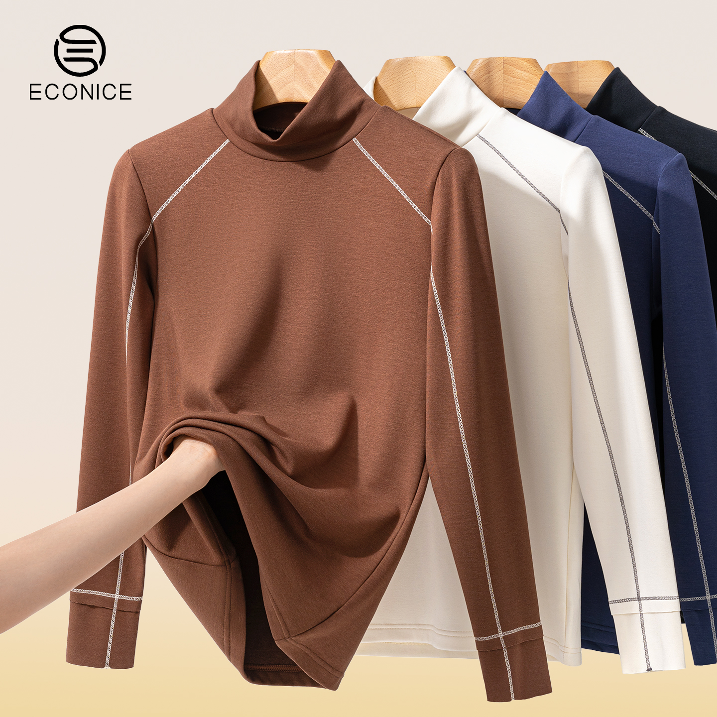 蛋白绒羊毛德绒发热美肤保暖上衣