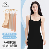 黑色连衣裙女装 初夏穿搭纯棉吊带连衣裙防透内搭2025新款 内衬裙女