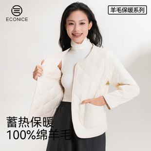 羊毛内胆小棉袄女款 加绒加厚内搭棉衣保暖棉服 外套贴身轻薄秋冬季