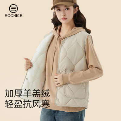 羽绒棉马甲加绒加厚冬季保暖外穿