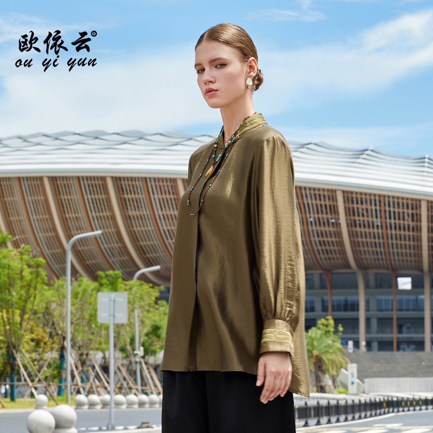 轻奢高级感衬衫女宽松显瘦打底衫图片