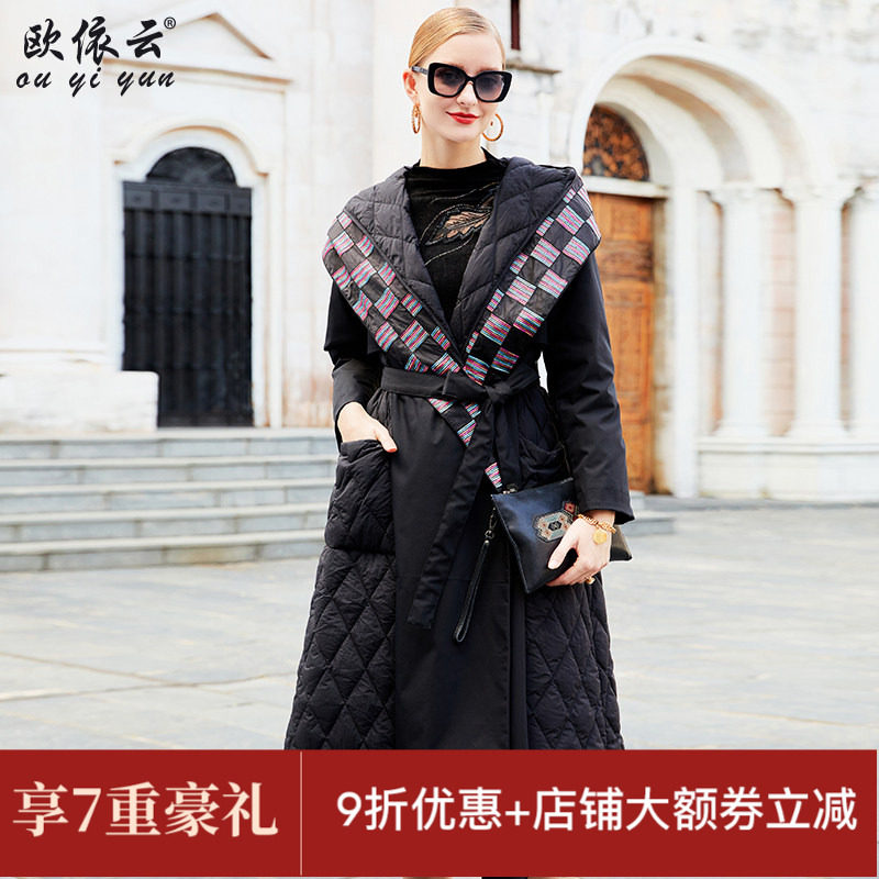 欧依云中年洋气妈妈羽绒服修身显瘦时尚保暖长款羽绒服女2025新款