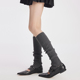 羊绒踩脚灰色袜套女秋冬保暖长筒针织腿套配鲨鱼裤 外穿小腿堆堆袜