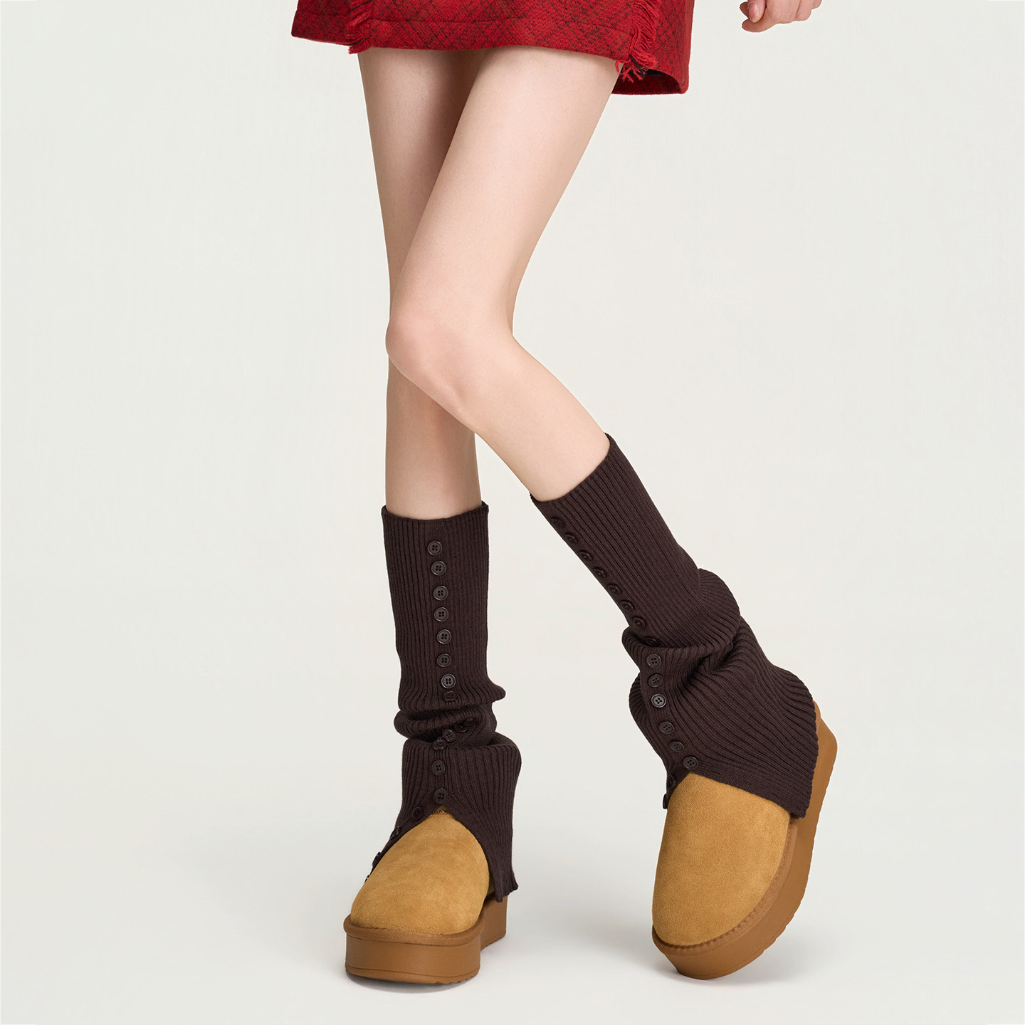 美拉德复古显瘦针织排扣腿套女秋冬季日系JK百搭长筒堆堆纽扣袜套,女士内衣/男士内衣/家居服,长筒袜,淘宝优惠券,粉丝福利购,淘宝优惠卷