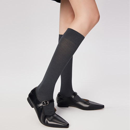 春秋莫代尔凉感及膝长筒小腿袜