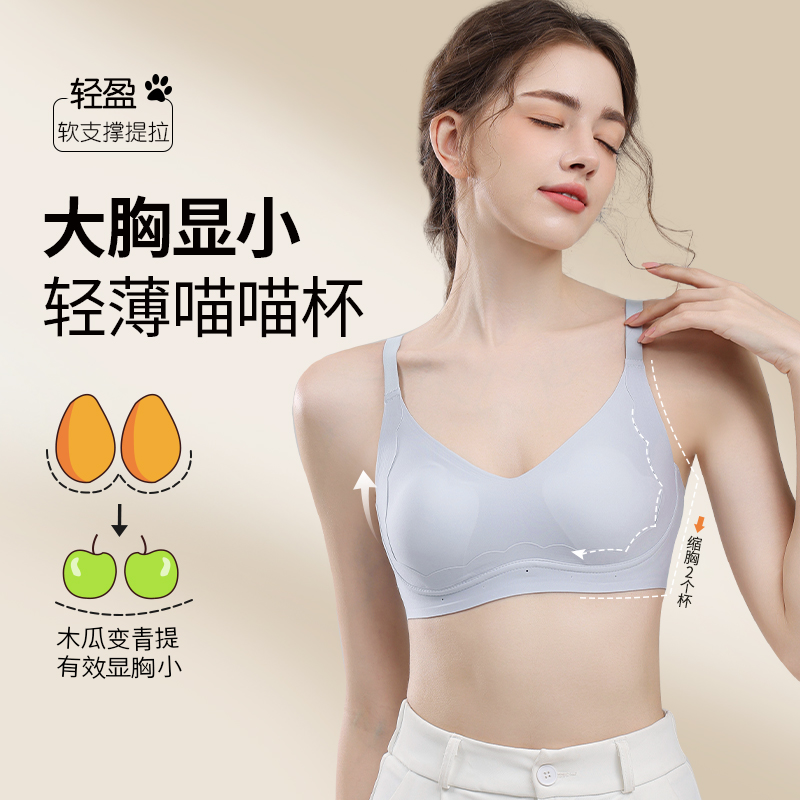 2025新款大胸显小胸内衣女薄款