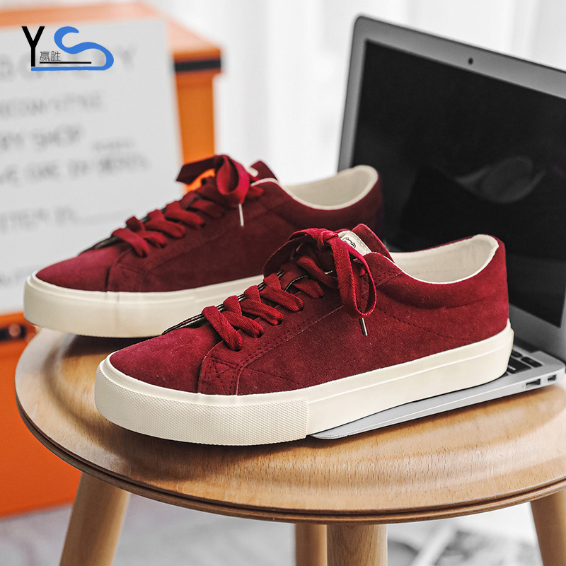 小众设计滑板鞋男鞋翻毛皮多色休闲运动帆布鞋透气潮流百搭情侣鞋