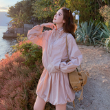 大货2026春新款Y1192立领抽绳外套+花苞裙套装防风防晒P160K258，女装套装/套裙，浙宝296