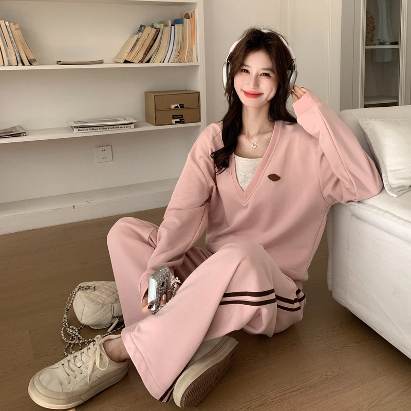 现货2026春新款Y1187粉色慵懒风针织套装P195K318，女装套装/套裙，浙宝296