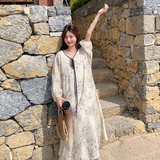 新款已出货Y1111水墨印花风懒人长裙两件套P145K218，女装连衣裙，浙宝296