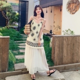 现货Y1145民族风流苏连衣裙假两件吊带裙P125K188，女装连衣裙，浙宝296