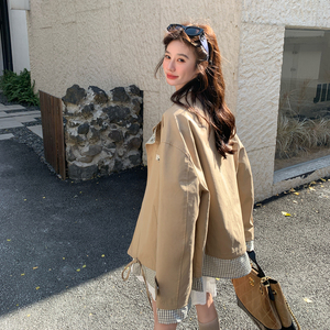 现货 2026春新款Y1178 格纹拼接风衣外套 P180K288，女装风衣，浙宝296