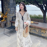 现货Y1111水墨印花风懒人长裙两件套P145K218，女装连衣裙，浙宝296