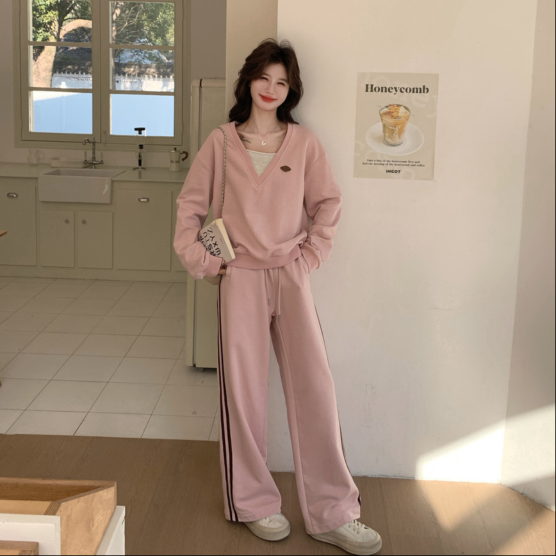 大货2026春新款Y1187粉色慵懒风针织套装P195K318,女装套装/套裙,浙宝296