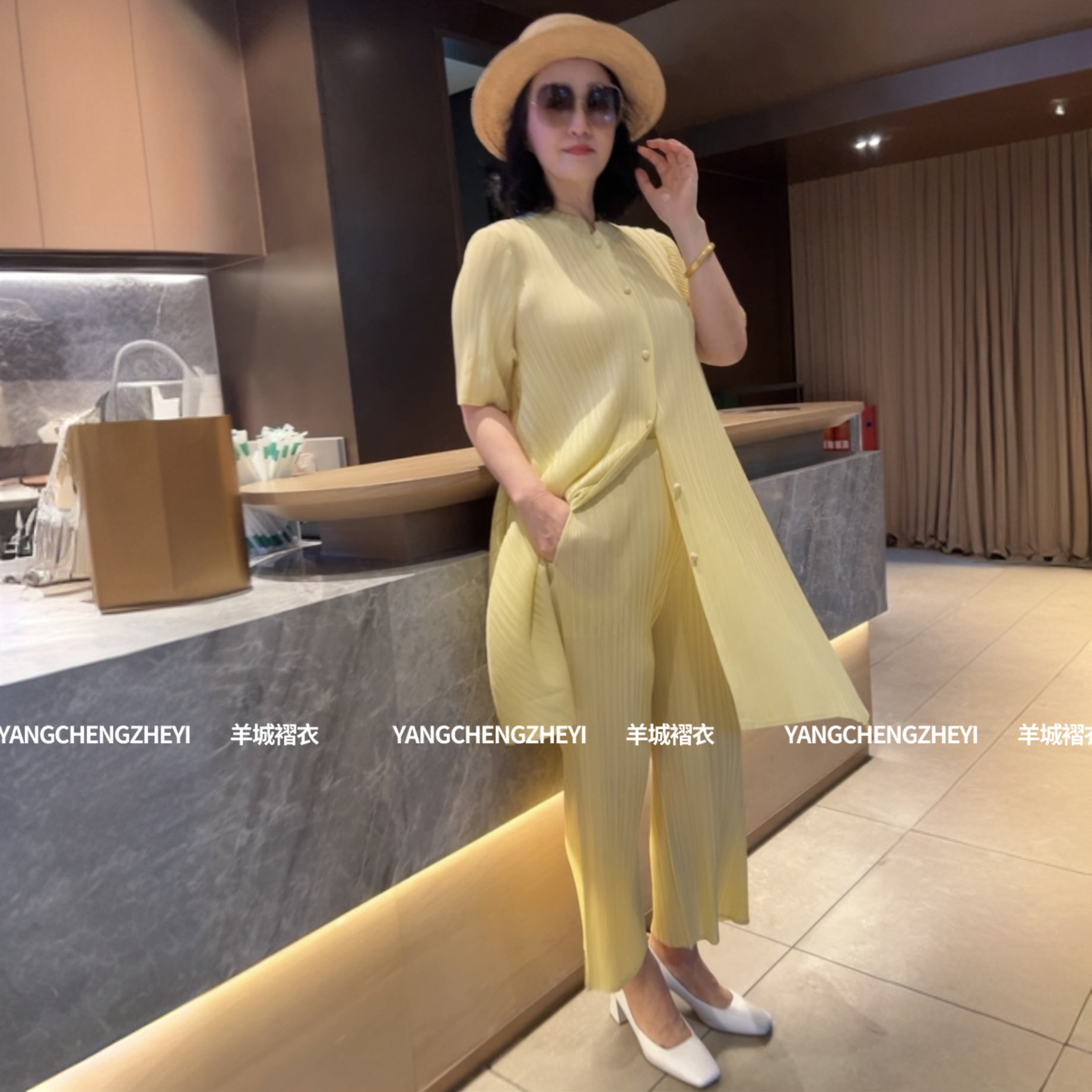 仙女下凡2025夏短袖新款大码女装褶皱出行洋气穿搭宽松两件套装