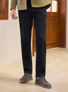 半身缘男裤 冬季新款牛仔裤长裤棉耐磨商务绅士254101B10130117