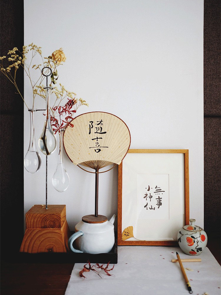 LIANGFENG YOUXIN 고대 바람 팬 필기 쌀 종이 팬 궁전 팬 일본식 일본식 새로운 중국 스타일 무료 배송 레저 빌라