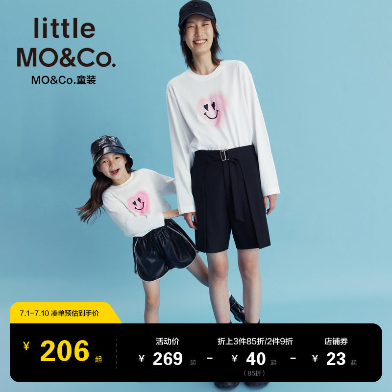 [亲子装]little moco童装春秋女童纯棉长袖t恤母女装儿童上衣洋气