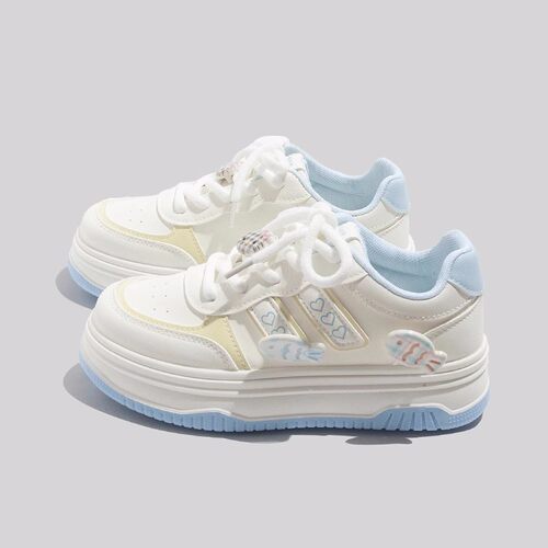 显瘦小白鞋2025春季新款运动鞋爆款皮面鞋透气鞋子百搭小白