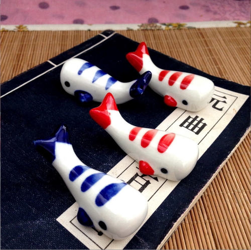 陶瓷鲸鱼筷子架餐厅餐桌小摆件品