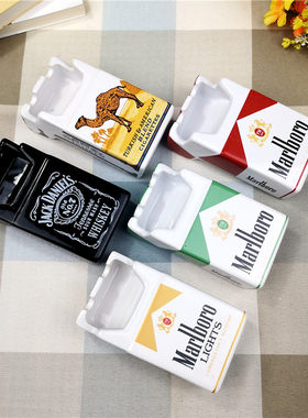 欧式卡通万宝路创意陶瓷烟灰缸