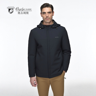 奥古利奥男士商务可拆帽羽绒服
