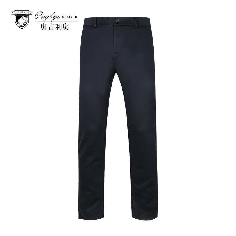奥古利奥24年春秋冬季新品男士休闲裤弹性中腰直筒中青年长裤偏厚