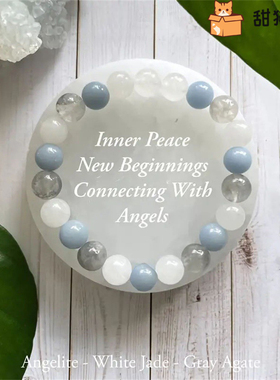 「甜猫盒子」海蓝宝石鹰眼石月光石水晶手链招财旺事业平安女手串