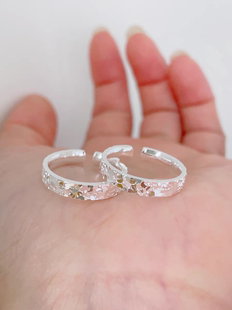 碎冰冰银戒指 足银9999实心纯银戒指女碎银子银戒指闺蜜女友礼物