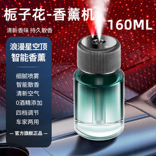 车载电动香薰自动喷雾香水喷香机蓝轩星空顶栀子花香薰车载随车启