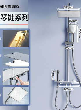 四季沐歌钢琴键淋浴花洒套装家用淋浴器增压喷头花洒M-A08794-1DA