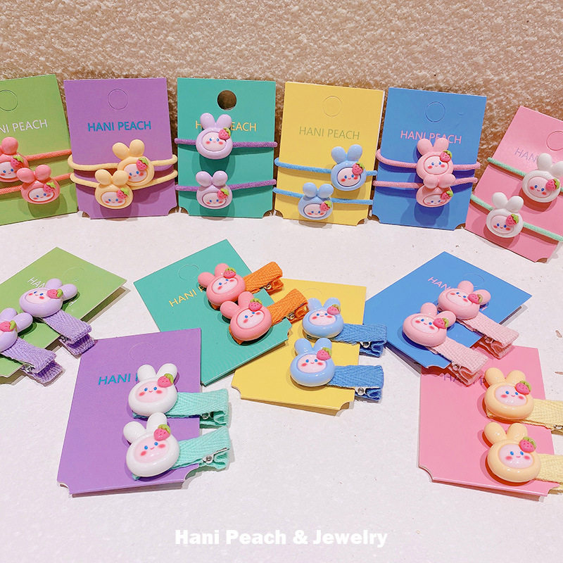 多巴胺啾咪小兔叽呀~发夹发圈俏皮女孩子糖果色甜美刘海夹发饰