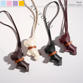 汽车钥匙扣皮革法斗小狗车用钥匙链创意礼品包包挂件饰品可爱情侣