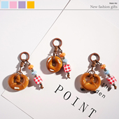 ins风仿真面包串珠手机链挂坠相机包包挂饰钥匙扣手机壳挂绳