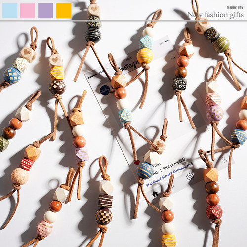 新款木质珠子少女心钥匙扣