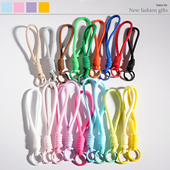 新款 彩虹色编织钥匙扣挂绳手机挂件便携防丢包挂饰