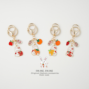 新年兔子金属钥匙扣男女可爱卡通包包挂件装饰品新年礼物