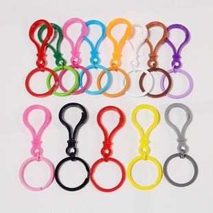 Diy自制钥匙扣挂件马彩色金属烤漆单圈连接环开口C圈钥匙圈配件