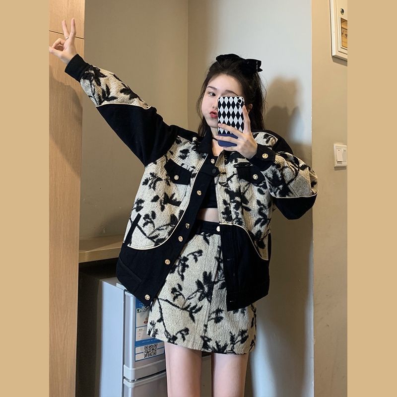 小香风套装女小个子高级感冬装裙时尚套装