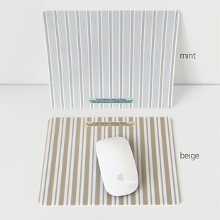 韩国OAB 高颜值女生办公室笔记本滑鼠垫 小号条纹PVC防滑鼠标垫